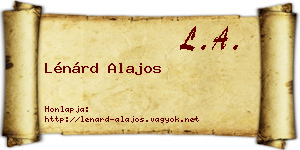 Lénárd Alajos névjegykártya